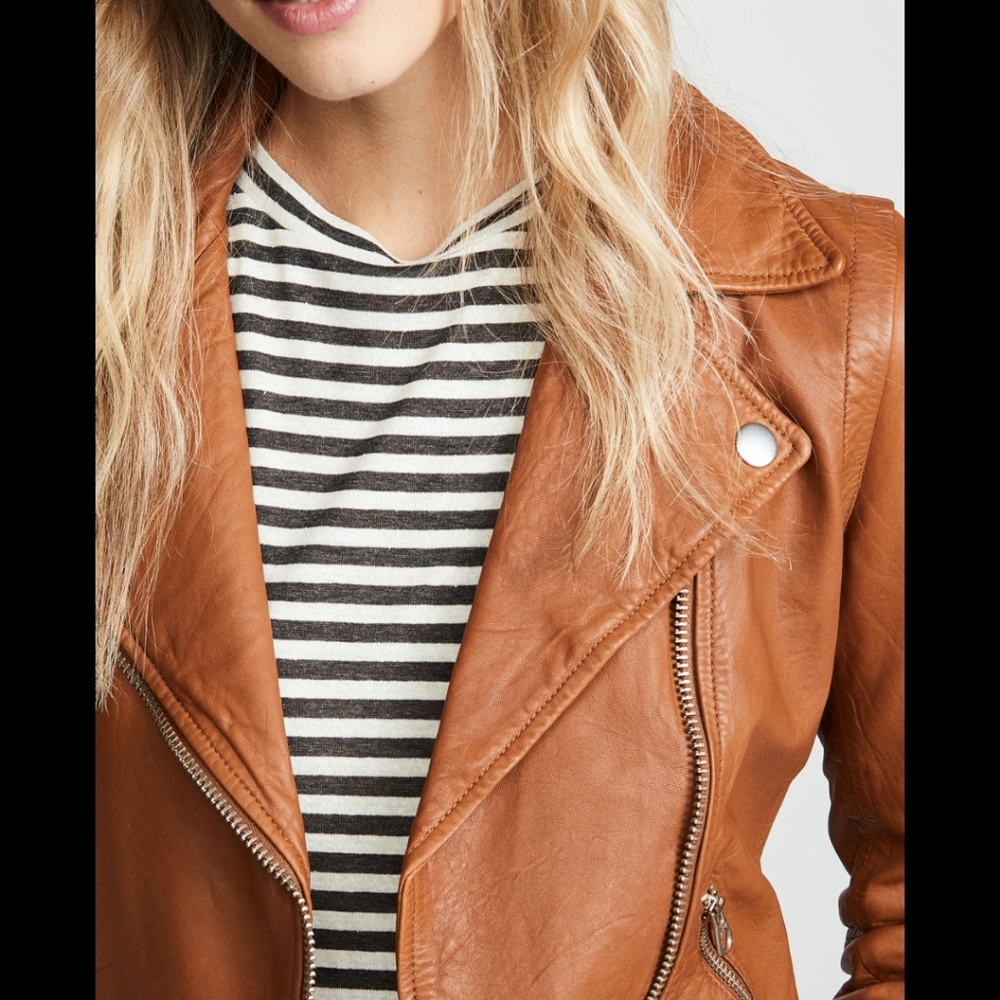 Madewell burnt sienna large leather jacket